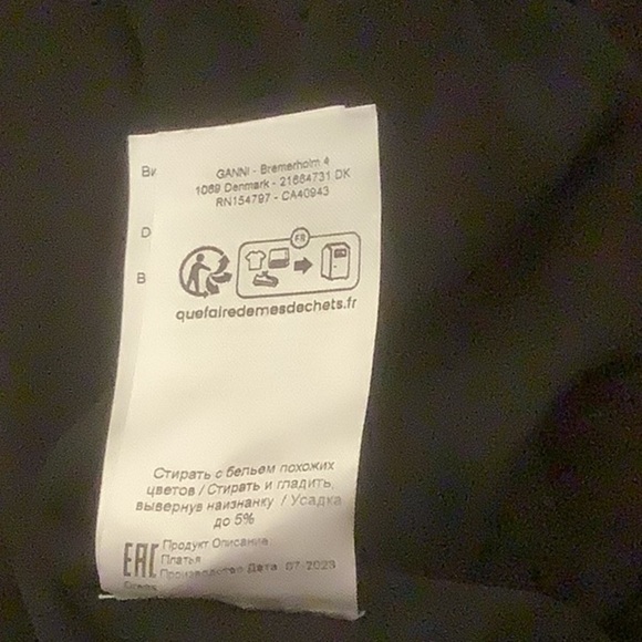 GANNI Fiji Flower Mesh Midi Dress Size 40 (US 8) Floral Ruched Sheer Sleeves - Picture 8 of 13